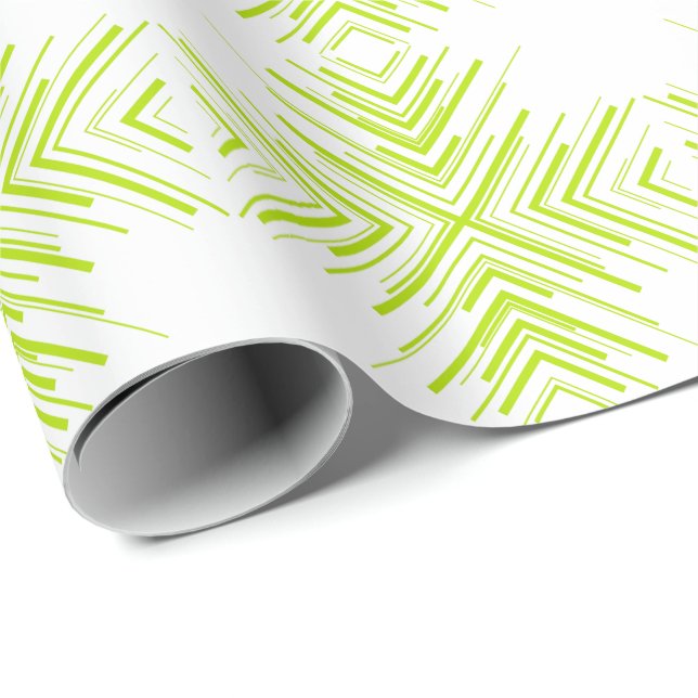 Pilar i Lime Green och White Presentpapper (Rullad Hörn)