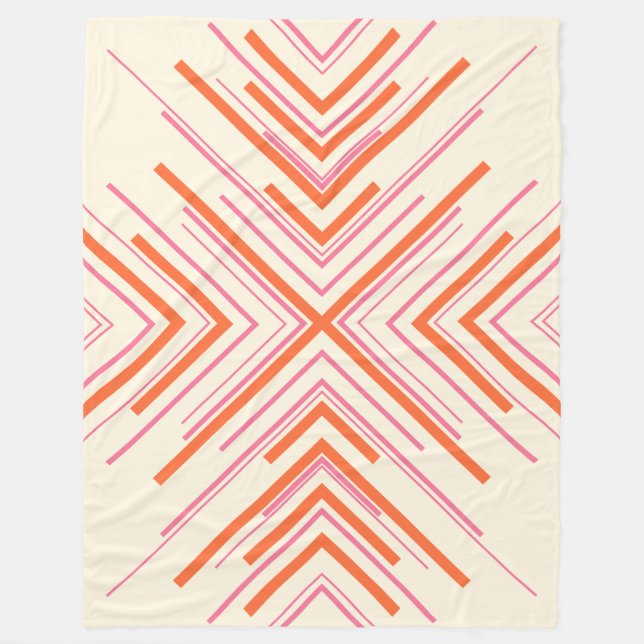 Pilar i Rosa, Orange och Cream Fleecefilt (Framsidan)