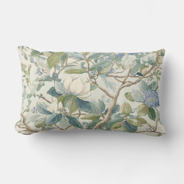 Pilar Magnolia Tapet Blommig Kust  Lumbarkudde (Framsida)