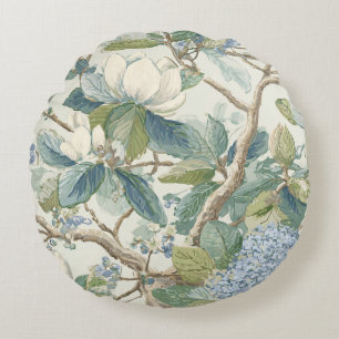 Pilar Magnolia Tapet Blommig Kust  Rund Kudde