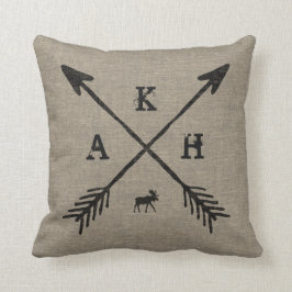 Pilar, Monogram Brev och Moose Decorative Kudde