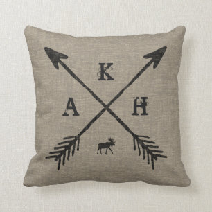 Pilar, Monogram Brev och Moose Decorative Kudde