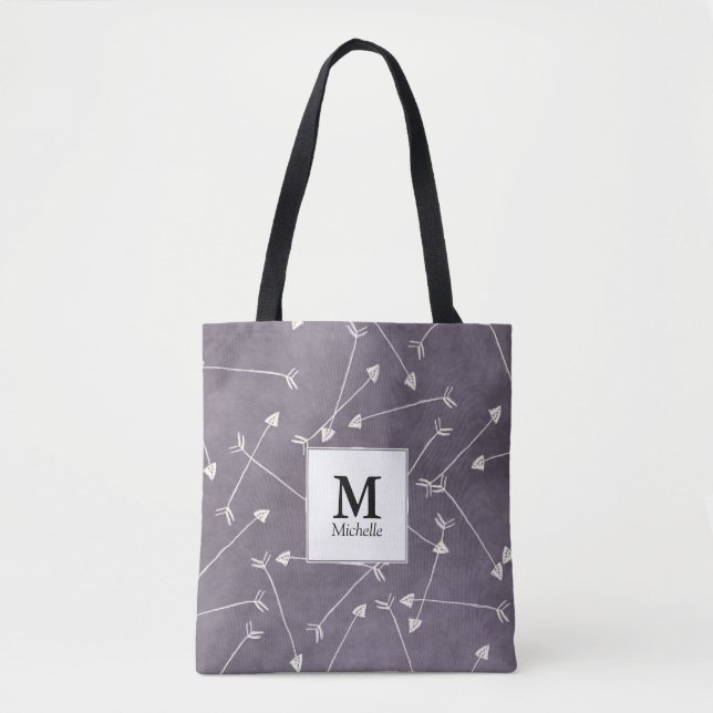 Pilar Mönster Monogram Tote Bag Tygkasse (Framsida)