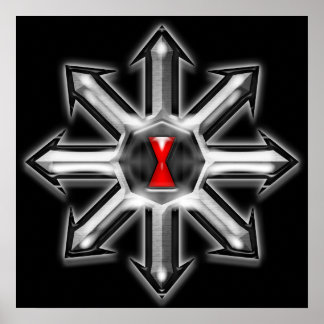 Pilar över Chaos - Svartvit Poster