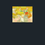 Pilar över Fransk Novels | Vincent van Gogh Canvastryck<br><div class="desc">Piles of Fransk Novels (1887),  av den nederländske postimponerande konstnären Vincent Van Gogh. Originalteckningen är en olja på arbetsytan som skildrar staplar av bokar i pulserande gult-toner. Använda verktygen för att lägga till anpassningsbar eller anpassa bilden.</div>