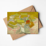 Pilar över Fransk Novels | Vincent van Gogh Kort<br><div class="desc">Piles of Fransk Novels (1887),  av den nederländske postimponerande konstnären Vincent Van Gogh. Originalteckningen är en olja på arbetsytan som skildrar staplar av bokar i pulserande gult-toner. Använda verktygen för att lägga till anpassningsbar eller anpassa bilden.</div>