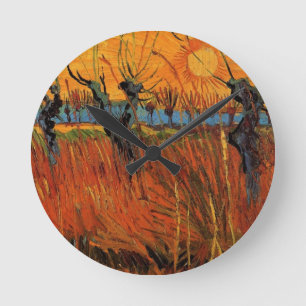 Pilar vid solnedgång av Vincent van Gogh Rund Klocka