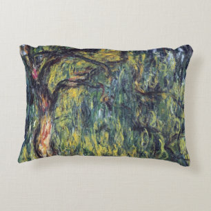 Pilar vid vattnet av Claude Monet, Vintage Fine Ar Prydnadskudde