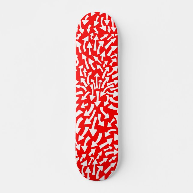 Pilar - Vit på röd Mini Skateboard Bräda 18,7 Cm (Framsida)