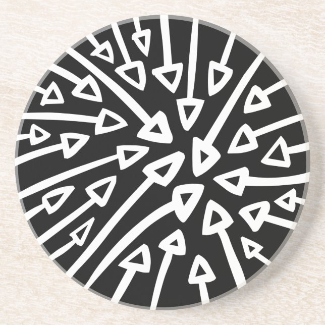 Pilar - Vit på svart Underlägg (Framsidan)