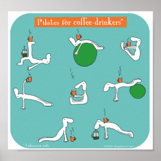 Pilater för kaffedrickare poster