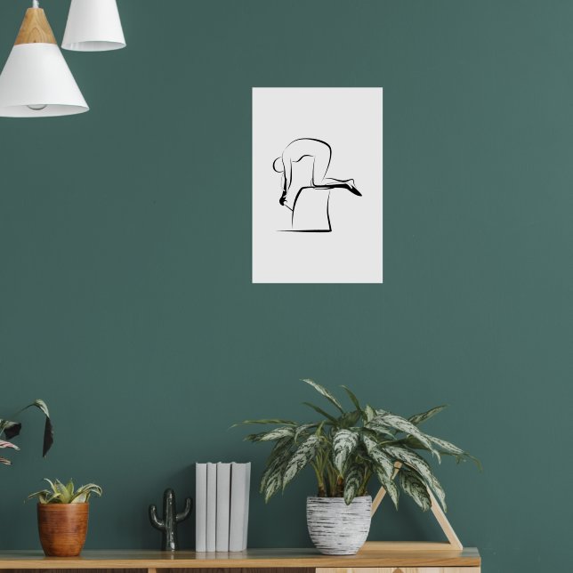 Pilater Kneeling Push down Pose - Wunda Ordförande Poster (Vardagsrum 1)