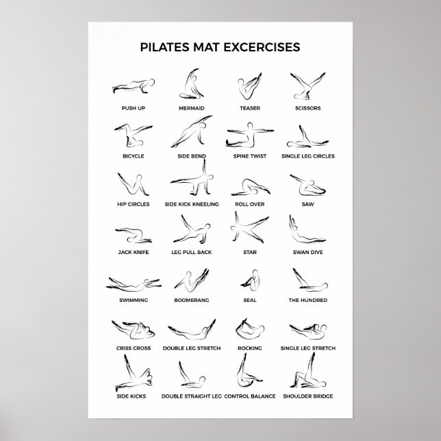 Pilater Mat Exercises Poster (Framsidan)