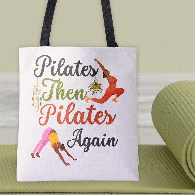 Pilaterna är sedan återigen Fitness Yoga Boho Tygkasse (Pilates then Pilates Again Quote Yoga Fitness Tote Bag)