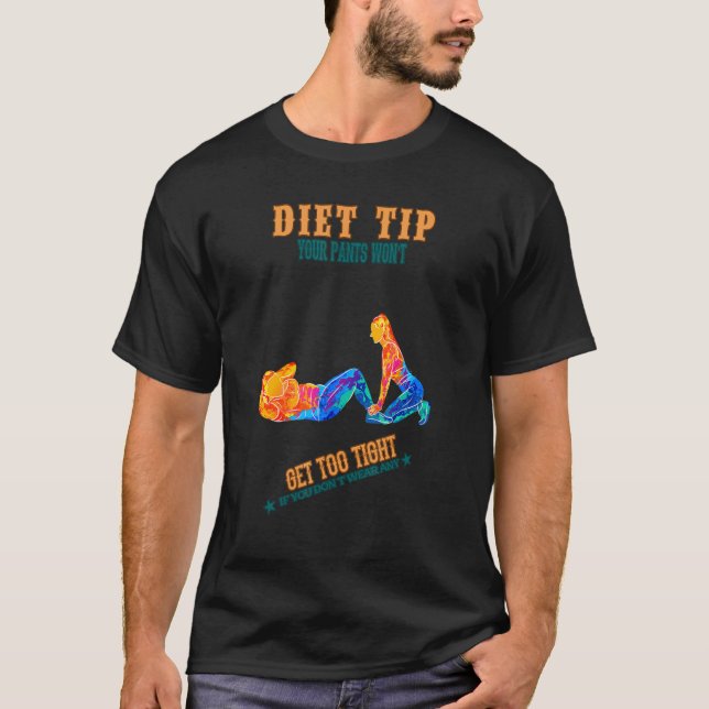 Pilaterna Diet Byxor får Sarkastic Ord på T Shirt (Framsida)