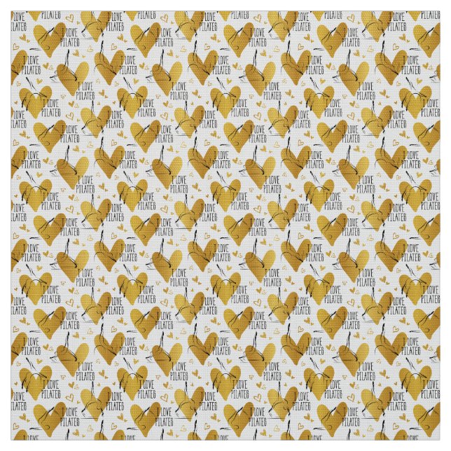 Pilaterna har sjölösa Mönster i guld färg Tyg (Provkarta)