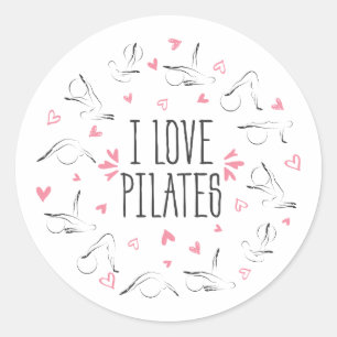 Pilaterna i KÄRLEK PILATES har formen av en cirkel Runt Klistermärke