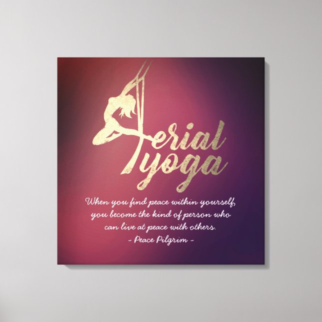 Pilaters Fitness med Aerial Yoga Meditation Instru Canvastryck (Framsida)