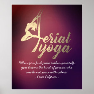 Pilaters Fitness med Aerial Yoga Meditation Instru Poster