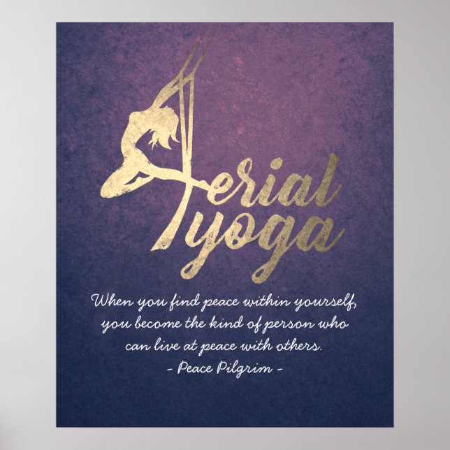 Pilaters Fitness med Aerial Yoga Meditation Instru Poster (Framsidan)