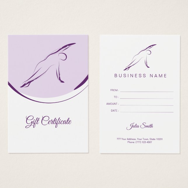 Pilaters sidobend-attityd | FÄRG Visitkort (Framsida & baksida)