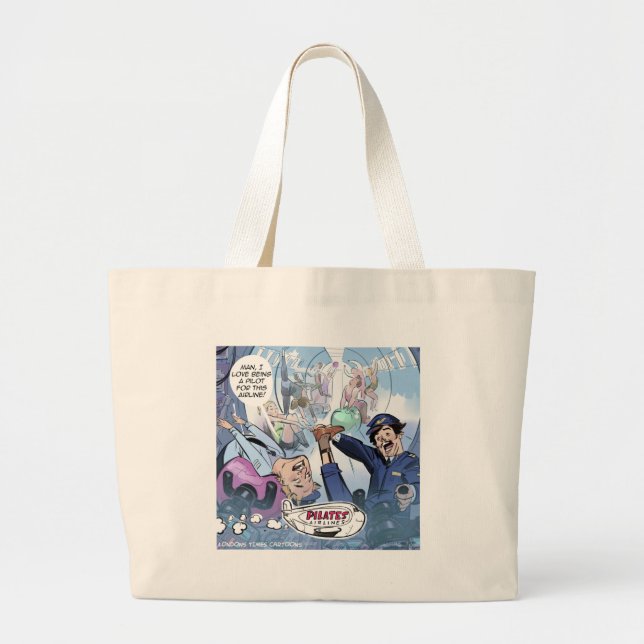 Pilates Airlines Rick London Funny Gifts Jumbo Tygkasse (Framsidan)