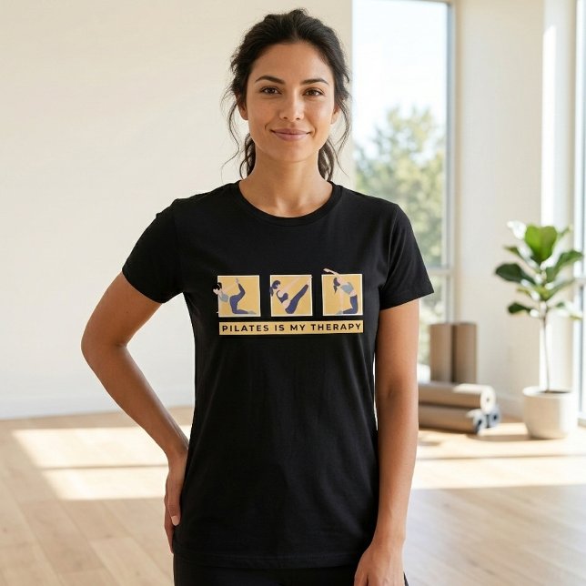 Pilates är min terapi Motiverande citat t-shirt (Pilates Tshirt)
