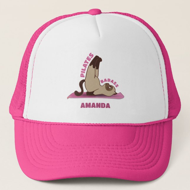 Pilates Badass Tränings Kitty Cat Truckerhatt Keps (Framsida)