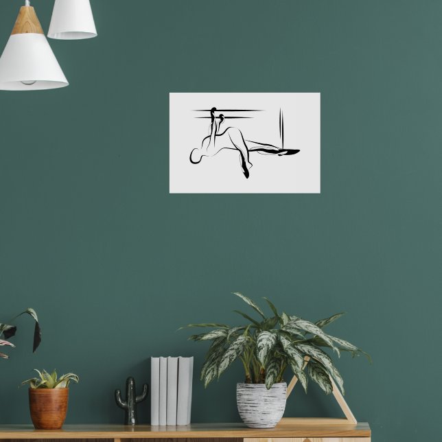 Pilates Big Twist Pose - Cadillac Poster (Vardagsrum 1)