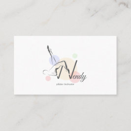 Pilates  Bokstav W Pose | Monogram Bokstav W Pilat Visitkort
