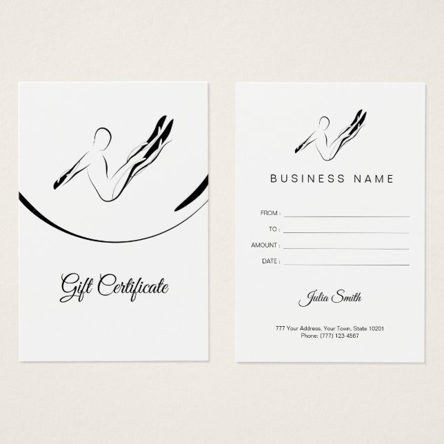 Pilates Boomerang pose Visitkort (Framsida & baksida)