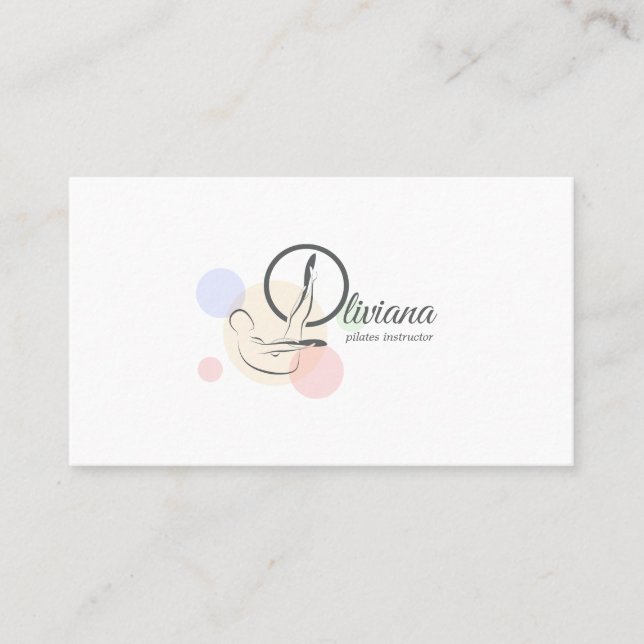 Pilates Brev O Pose | Monogram Brev O Pilates Visitkort (Framsida)