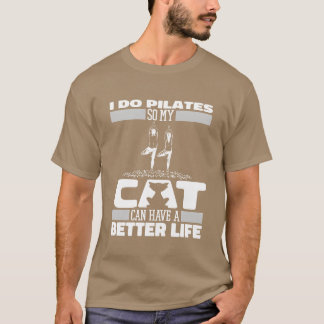Pilates Cat roligt T Shirt