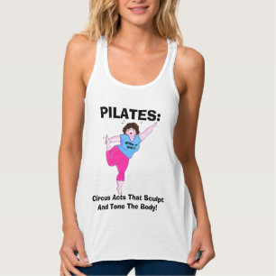 "PILATES-Circus Acts" T-Shirt Linne Med Racerback
