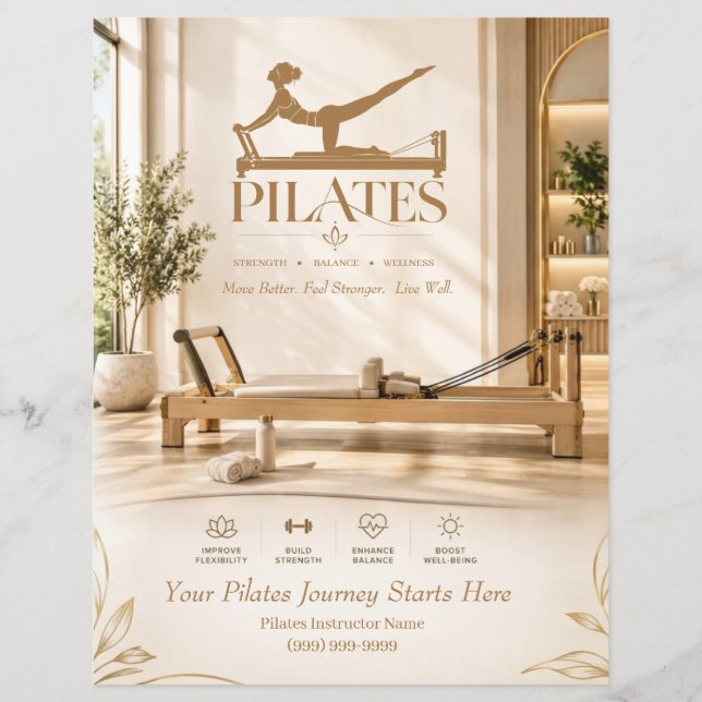Pilates-flyer Reklamblad (Framsidan)