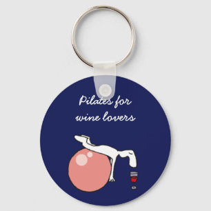 Pilates för keychain för vinälskare, lila nyckelring