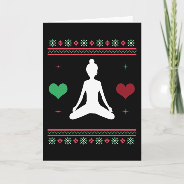 Pilates fuljultröja Yoga Xmas Kort (Framsida)