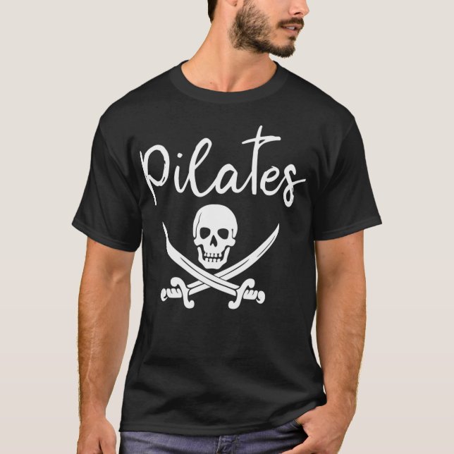 Pilates Funny Pirat Workout Gift T Shirt (Framsida)