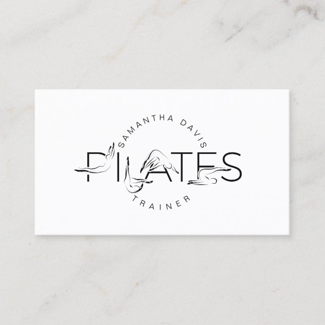 Pilates Instructor Pilates Business Card Visitkort (Framsida)