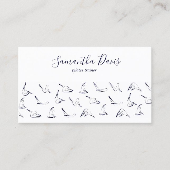 Pilates Instructor Pilates trainer Business Card Visitkort (Framsida)