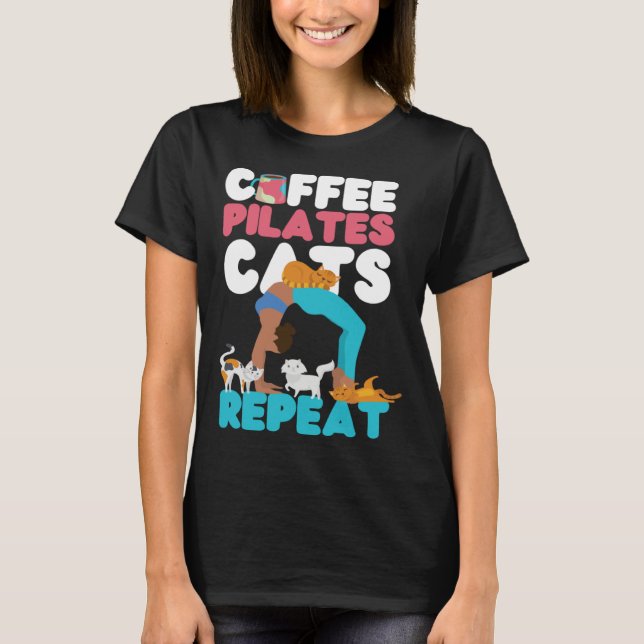 Pilates Instructor Teacher Coffee Dog Coffee Pilat T Shirt (Framsida)
