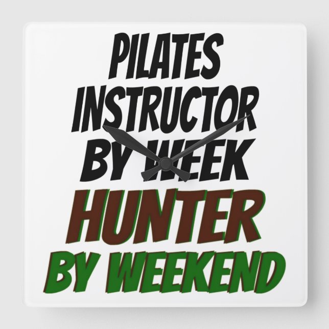 Pilates Instruktör Hunter Fyrkantig Klocka (Framsida)