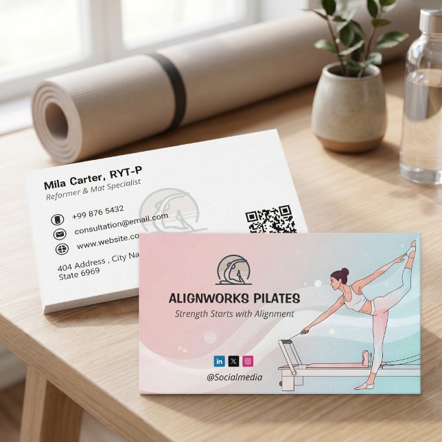 Pilates instruktörsverksamhet | Färgstark anda Visitkort (Skapare uppladdad)