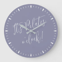 Pilates O'Clock Roligt Lila Script Wall Clock
