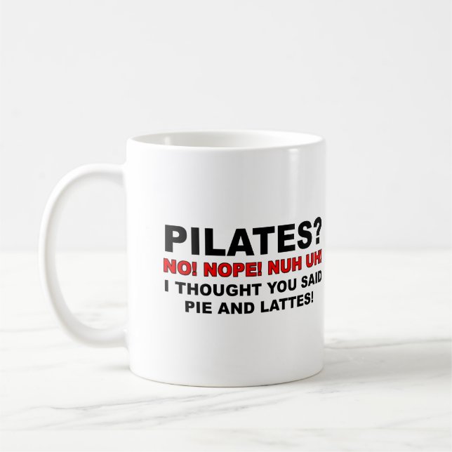 Pilates paj och Lattes rolig mugg (Vänster)