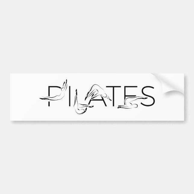 Pilates Poser i Pilates Ord Bildekal (Framsidan)