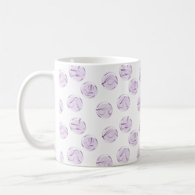 Pilates poser mönster kaffemugg (Vänster)