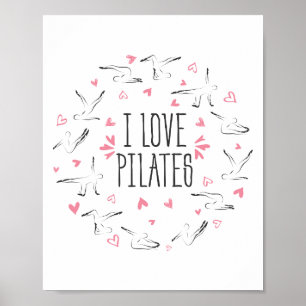 Pilates poserar formar in av en cirkla poster