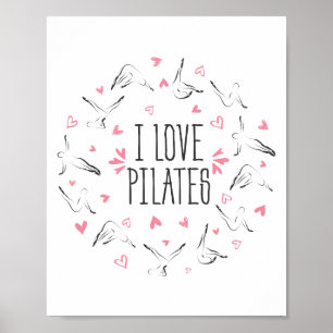 Pilates poserar formar in av en cirkla som JAG Poster