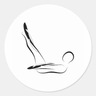 Pilates poserar runt klistermärke